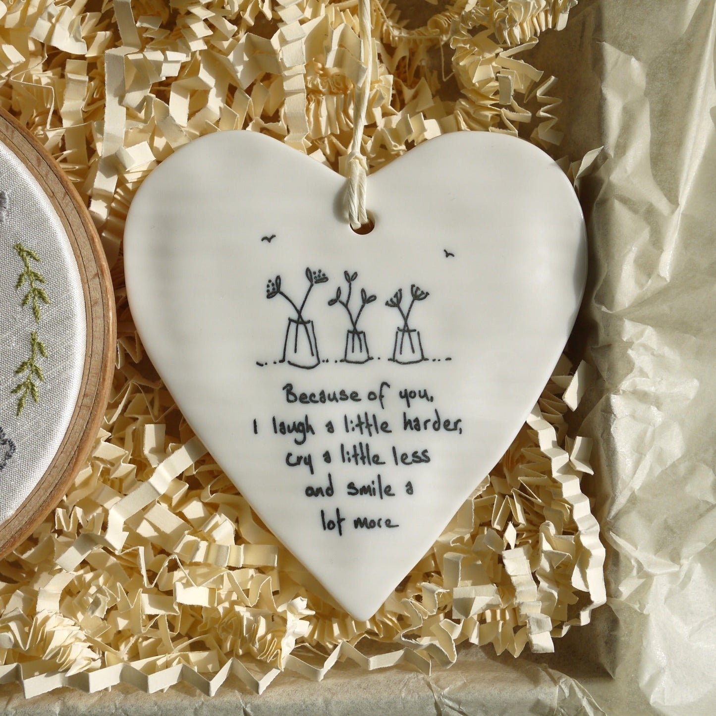 12th Silk Anniversary Personalised Gift Embroidered Hoop
