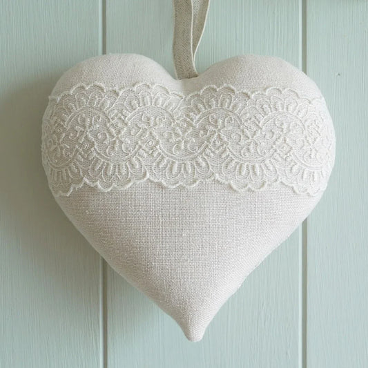 13th Lace Wedding Anniversary Gift - Personalised Vintage Style Heart