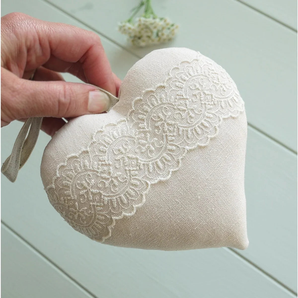 13th Lace Wedding Anniversary Gift - Personalised Vintage Style Heart