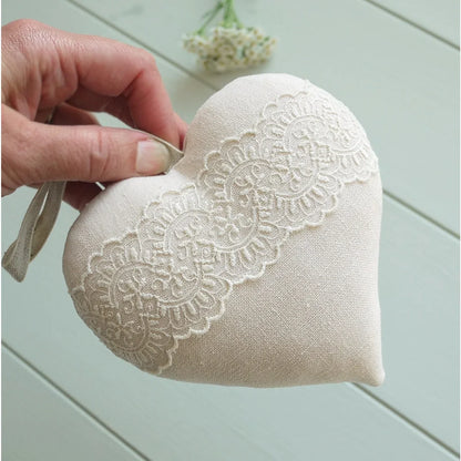 13th Lace Wedding Anniversary Gift - Personalised Vintage Style Heart