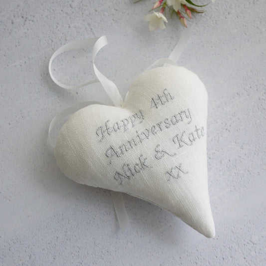 Lace Anniversary Personalised Gift Heart